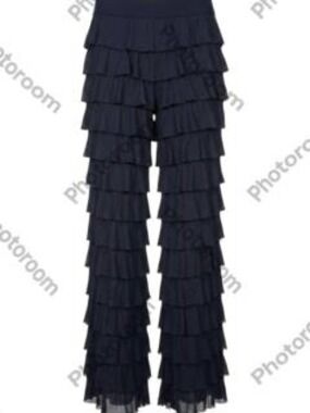 Mely Women's Ruffle Layered Pants M Black